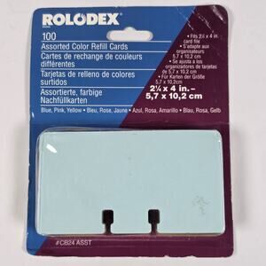 Vintage Rolodex solid Assorted color Address Cards set of 100 NIP Retro office